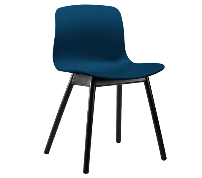 HAY About a Chair AAC12 stoel-Frame zwart-Blauw