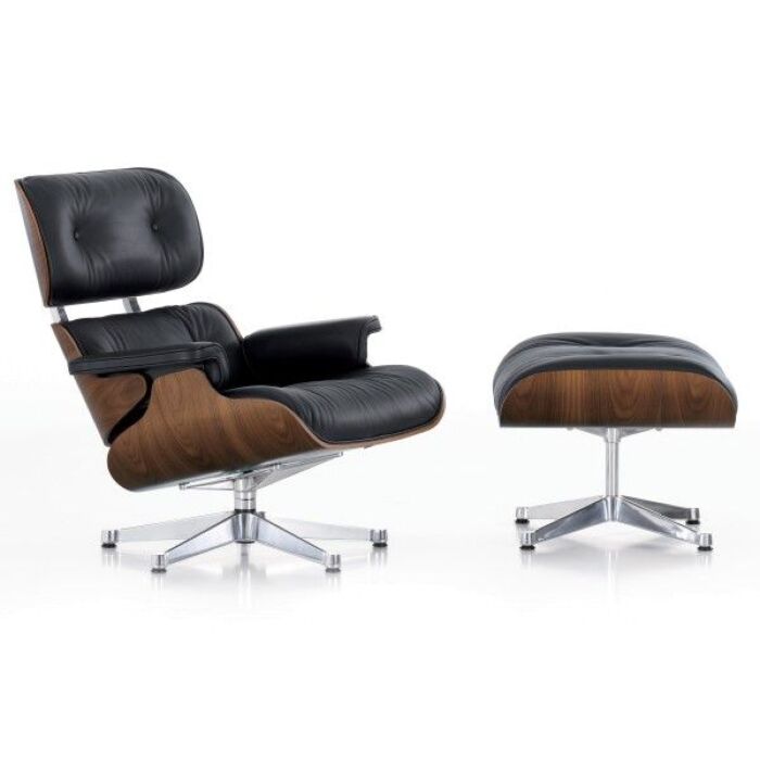 Civiel desinfecteren overschreden Vitra Eames Lounge chair fauteuil + Ottoman walnoot zwart pigment NW |  Bestel nu bij Fundesign.nl