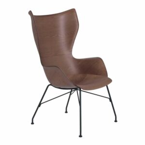 Kartell K/Wood stoel essen-Donker hout-Zwart