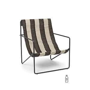 Ferm Living Desert zwart fauteuil-Off-white/Chocolate