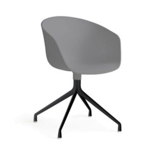 HAY About a Chair AAC20 zwart onderstel stoel-Licht grijs