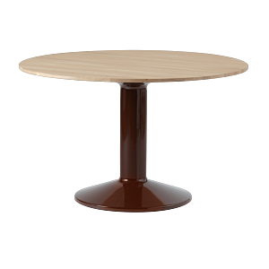Muuto Midst tafel-Oiled Oak/Dark Red-∅ 120 cm