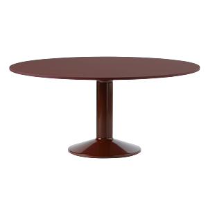 Muuto Midst tafel-Dark Red Linoleum/Dark Red-∅ 160 cm