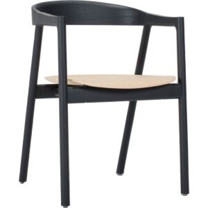 Gazzda Muna Oak Lacquered black Chair stoel-Eiken fineer/White oil