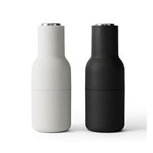 Audo Copenhagen Bottle peper- en zoutmolen-Carbon/ash met stalen dopjes