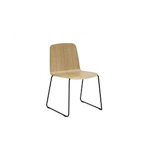 Normann Copenhagen Just Chair staal stoel-Eiken-Gepoedercoat staal zwart