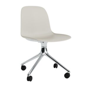 Normann Copenhagen Form Swivel zonder arm bureaustoel aluminium onderstel-Light grey