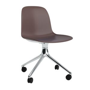 Normann Copenhagen Form Swivel zonder arm bureaustoel aluminium onderstel-Brown