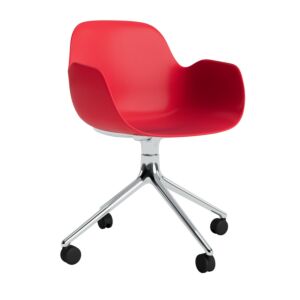 Normann Copenhagen Form Swivel bureaustoel aluminium onderstel-Bright Red
