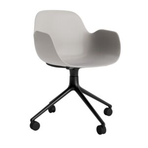 Normann Copenhagen Form Swivel bureaustoel zwart aluminium onderstel-Warm Grey