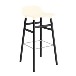 Normann Copenhagen Form Barstool barkruk zwart onderstel-Zithoogte 75 cm-Crème