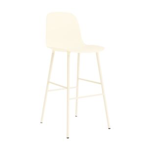 Normann Copenhagen Form Bar Chair barkruk stalen onderstel -Cream-Zithoogte 75 cm