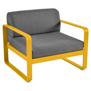 Fermob Bellevie fauteuil met graphite grey zitkussen-Honey