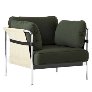 Hay Can 1 seater fauteuil-Groen-wit-Chromed