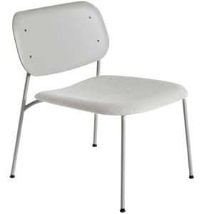 HAY Soft Edge 100 lounge stoel gestoffeerd met gepoedercoat onderstel-Soft Grey - Hallingdal 116
