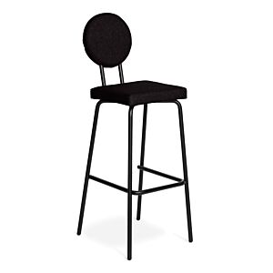 Puik Option Barstool barkruk Zithoogte 65 cm-Zwart-Vierkante zit, ronde rug