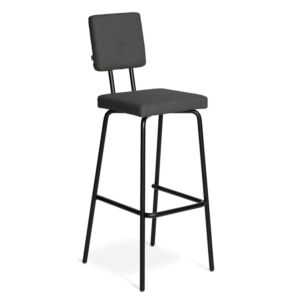 Puik Option Barstool barkruk Zithoogte 65 cm-Vierkante zit, vierkante rug-Donker grijs