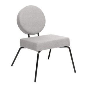Puik Option Lounge fauteuil-Licht grijs-Vierkante zit, ronde rug