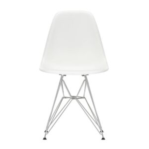 Vitra Eames DSR stoel met verchroomd onderstel- Wit