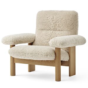 Audo Copenhagen Brasilia Lounge fauteuil-Sheepskin Nature-Natural Oak