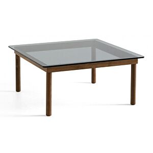 HAY Kofi salontafel 80x80 cm-Grey Tinted Glass-Walnoot