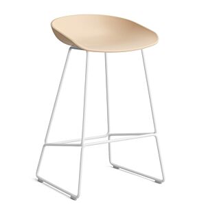 HAY About a Stool AAS38 barkruk wit onderstel-Zithoogte 65 cm-Pale Peach