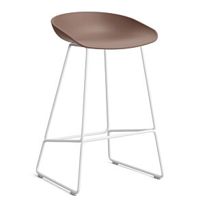 HAY About a Stool AAS38 barkruk wit onderstel-Zithoogte 65 cm-Soft Brick