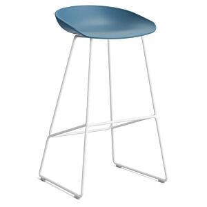HAY About a Stool AAS38 barkruk wit onderstel-Zithoogte 75 cm-Azure blue