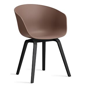 HAY About a Chair AAC22 stoel zwart onderstel- Soft Brick