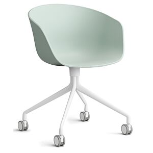 HAY About a Chair AAC24 bureaustoel - Wit onderstel-Dusty Mint
