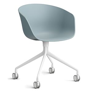 HAY About a Chair AAC24 bureaustoel - Wit onderstel-Dusty blue