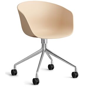 HAY About a Chair AAC24 bureaustoel - Chrome onderstel-Pale Peach