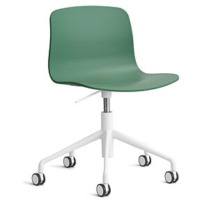 HAY About a Chair AAC50 gasveer bureaustoel - wit onderstel-Teal Green