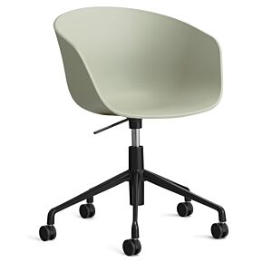 HAY About a Chair AAC52 gasveer bureaustoel - Zwart onderstel-Pastel green