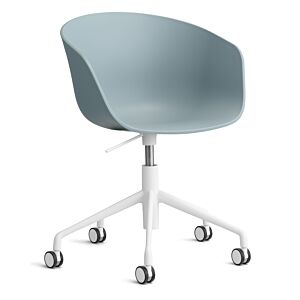 HAY About a Chair AAC52 gasveer bureaustoel - Wit onderstel-Dusty blue