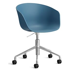 HAY About a Chair AAC52 gasveer bureaustoel - Chrome onderstel-Azure blue