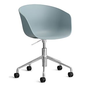 HAY About a Chair AAC52 gasveer bureaustoel - Chrome onderstel-Dusty blue