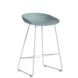 HAY About a Stool AAS38 barkruk wit onderstel-Blauw-grijs-Zithoogte 65 cm OUTLET