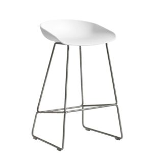 HAY About a Stool AAS38 barkruk RVS onderstel-Wit-Zithoogte 65 cm