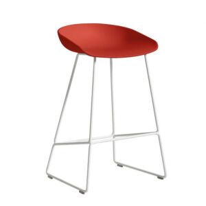 HAY About a Stool AAS38 barkruk wit onderstel-Zithoogte 65 cm-Warm red