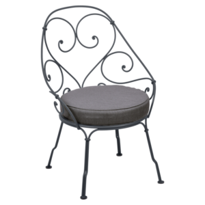 Fermob 1900 fauteuil met graphite grey zitkussen-Anthracite