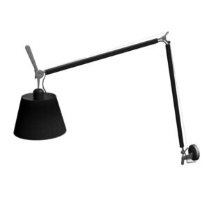 Artemide Tolomeo Mega parete wandlamp met aan/uitschakelaar zwart-Kap ∅42 cm