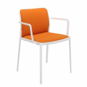 Kartell Audrey Soft wit stoel-Wit-oranje-Met armleuning