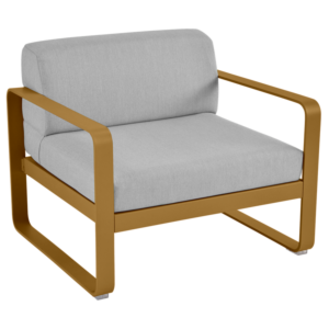 Fermob Bellevie fauteuil met flannel grey zitkussen-Gingerbread