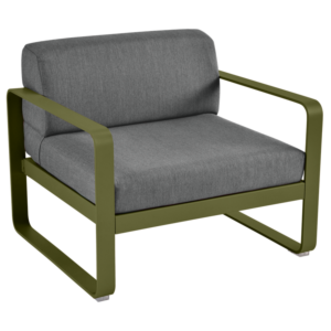 Fermob Bellevie fauteuil met graphite grey zitkussen-Pesto