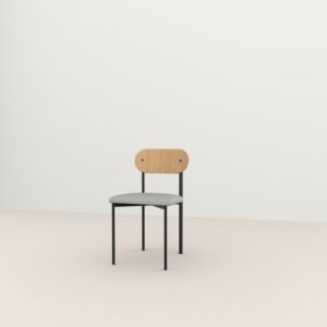 Studio HENK Oblique Chair zwart frame-Cube Light Grey 60-Hardwax oil light