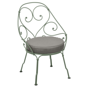 Fermob 1900 fauteuil met grey taupe zitkussen-Cactus