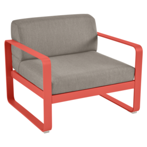 Fermob Bellevie fauteuil met grey taupe zitkussen-Capucine