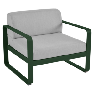 Fermob Bellevie fauteuil met flannel grey zitkussen-Cedar Green