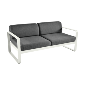 Fermob Bellevie 2-zits loungebank met graphite grey zitkussen-Clay Grey